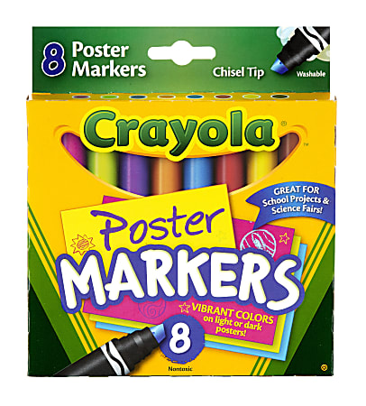 Crayola Poster Board Markers Pack Of 8 Assorted Colors - Office Depot